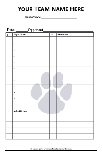 Economy Lineup Cards Regular